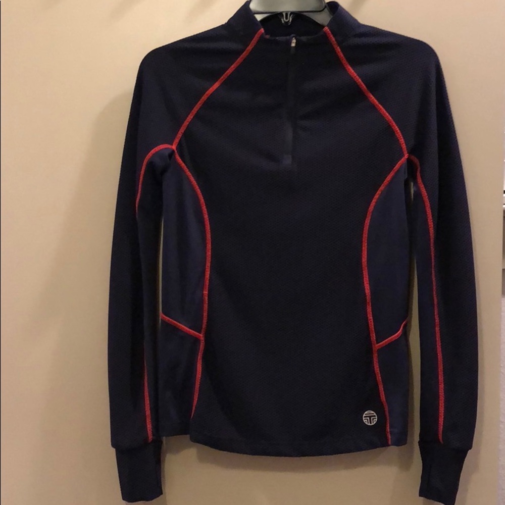 Tory Sport mesh quarter-zip pullover